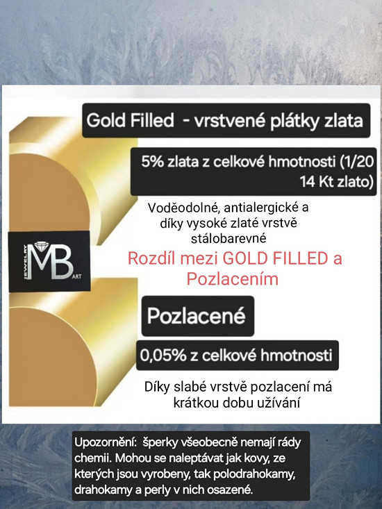 základní rozdíl mezi Gold filled a pozlacení