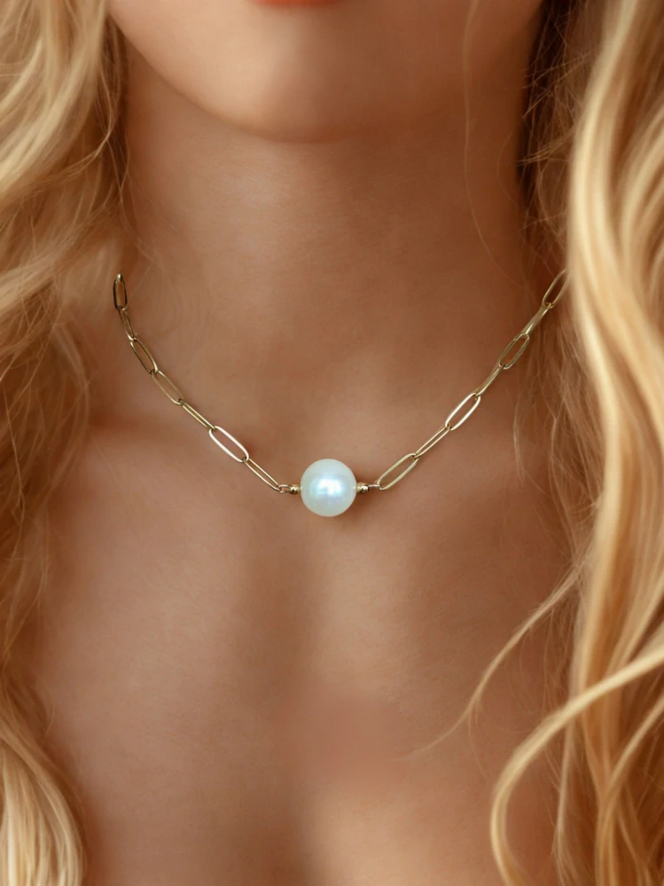 Modelový chocker ÉLODIE s raritní perlou - magnet