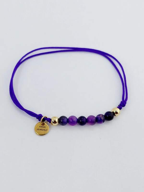 Shamballa náramek PUPI purpurový achát